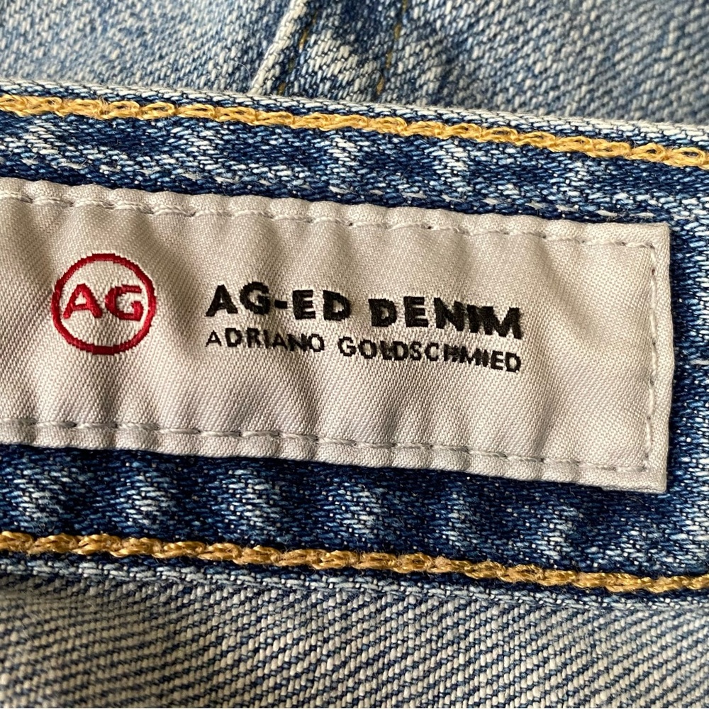 AG-ED DENIM Adriano Goldschmied Classic Blue Straight Fade Jeans Sz 31R - Picture 11 of 16